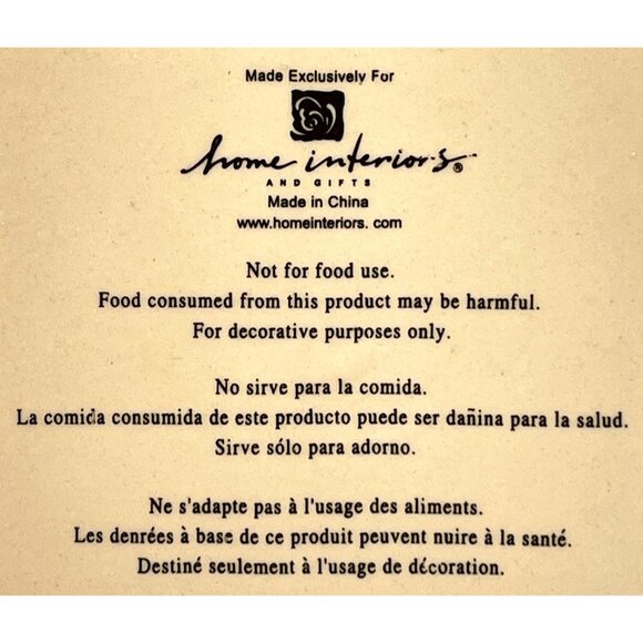 Home Interiors Palm Tree Plate Black Ivory Harlequin Diamond Border 10" Décor - Picture 3 of 7